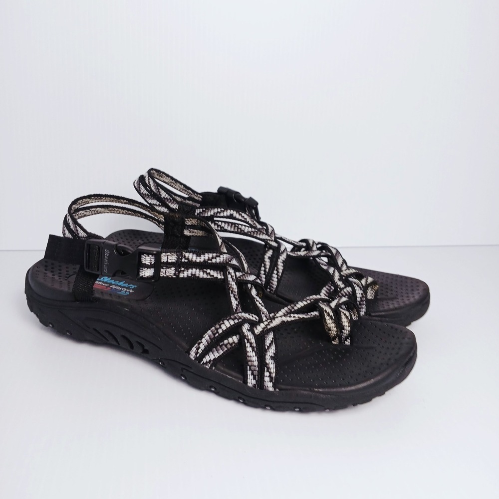 Skechers Outdoor Lifestyle Womens Black White Multi Strap Sandals Size 8.5 - Picture 3 of 8